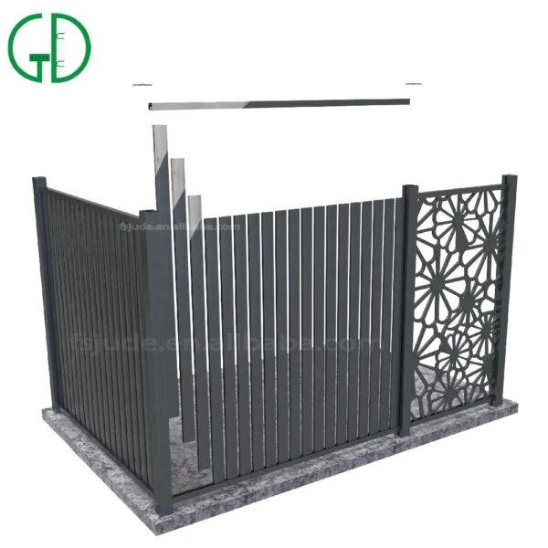 GD aluminum fence for home trellis gates alu garten zaun aluminium cortenstahl pferd sichtschutz - Imagen 3