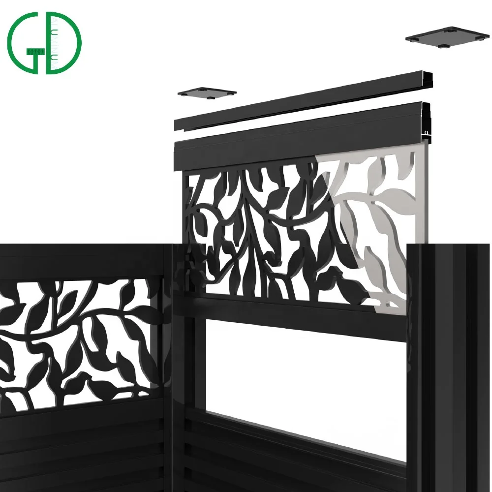 GD residential aluminum privacy fence outdoor retractable composite panel garden strong fencing trellis gates - Image 2