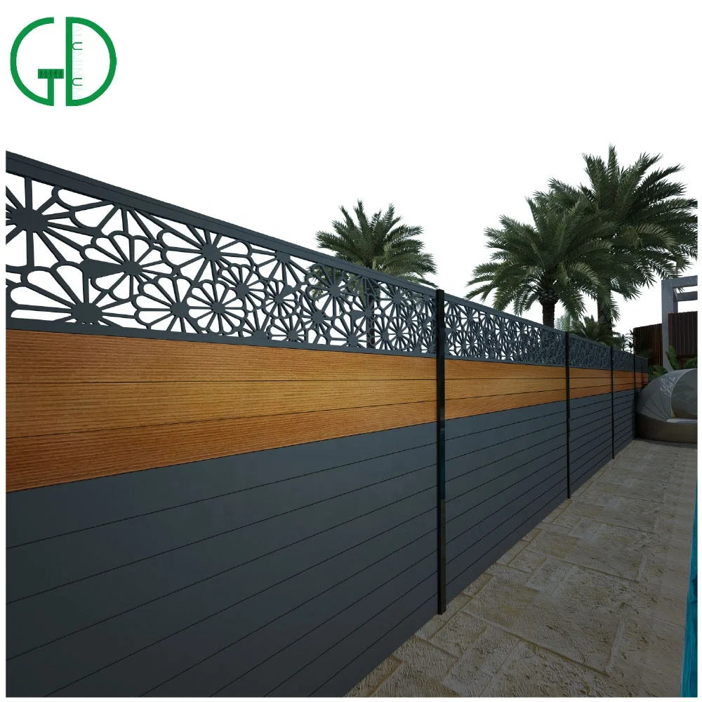 GD residential aluminum privacy fence outdoor retractable composite panel garden strong fencing trellis gates - Image 3