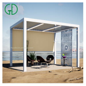 GD Aluminium modern bioclimatique waterproof opening roof louver high quality outdoor pergola