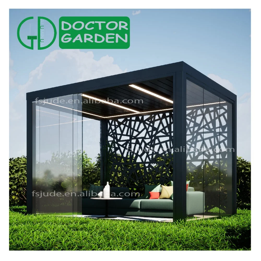 Gd Doctor Garden Modern Bioklimatic Pergolas i Gazebos na świeżym powietrzu 9 SQ Meters 3x3 5x5 5x3 Luksusowa altana ogrodowa Pergola Aluminium - Obraz 3