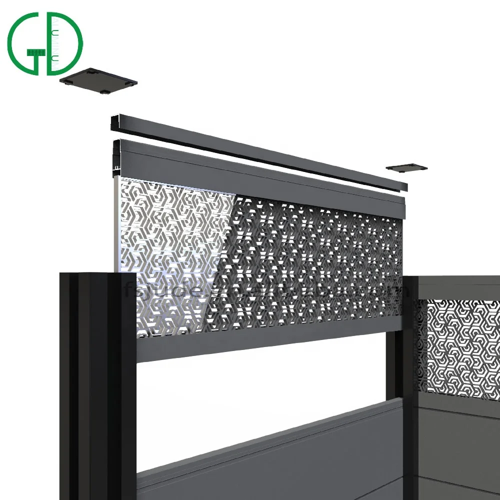 Clôture en aluminium gd post wpc composite en bois de vinyle pvc utilisé clôture de jardin décoratif clôture en treillis fices pour les maisons - Image 5