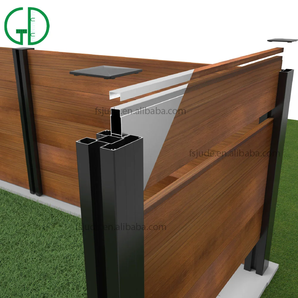 Eco-friendly Privacy Aluminium Slat Fencing Horizontal Aluminum fence Louver Fence Panels Privacy - صورة 5