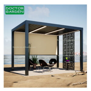 GD pergola for garden with led light chinese style kit electric pergolas baratas para jardin antique glass pergola aluminum