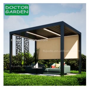 GD pavilion aluminium profile system electric outdoor modern lammela alu bioclimatic 5x3 5x5 3x4 roof automatic arch pergola