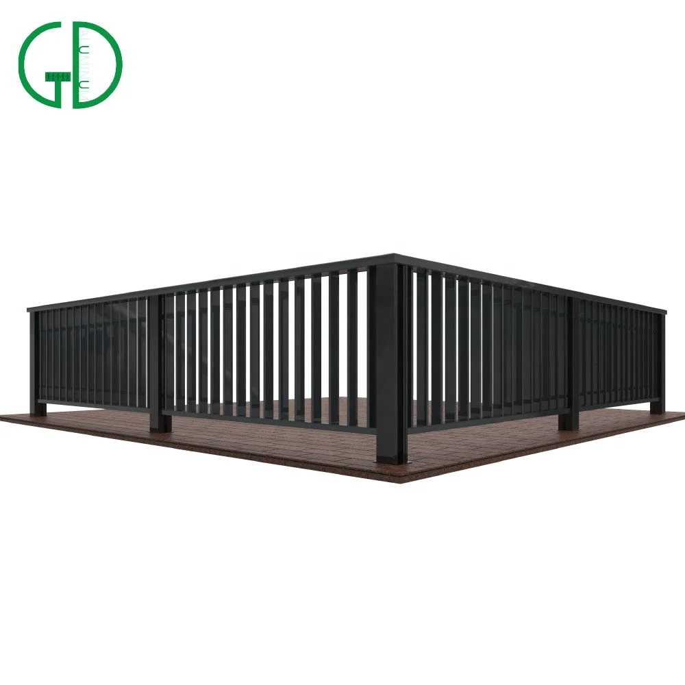 GD алюминиевый поручник стеклянный балкон современный роскошный открытый дизайн лестницы DWG Post Изогнутая терраса балюстрада лестница - Изображение 6