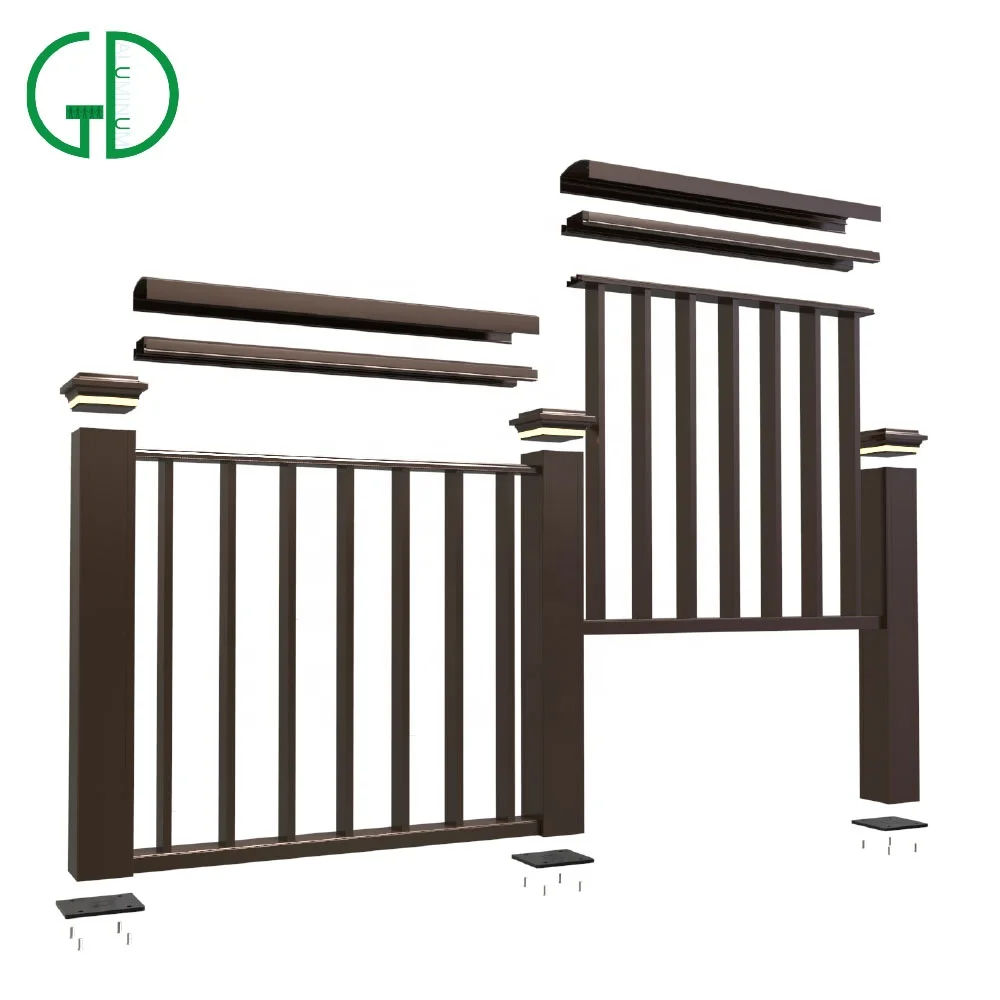 GD aluminium räcke design för balkong porslin priser utomhus veranda komposit däck system inlägg design hus räcke