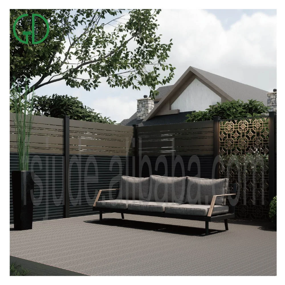 GD隐私花园垂直百叶窗白色铝制围栏栅栏面板制造板条现代 - 图片 5