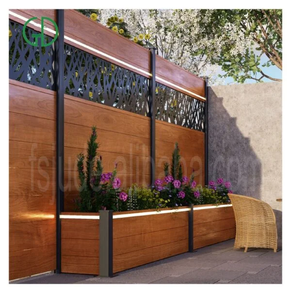 GD garden privacy laser cut aluminum fence panels newly design customized metal  fencing slats prices sheets