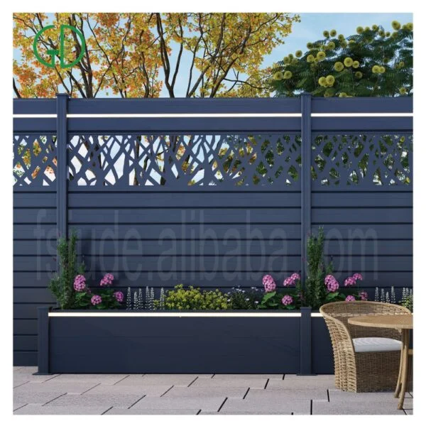 GD garden privacy laser cut aluminum fence panels newly design customized metal  fencing slats prices sheets - Image 2