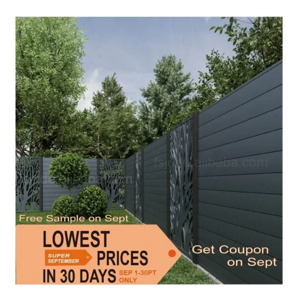 GD garden privacy laser cut aluminum fence panels newly design customized metal  fencing slats prices sheets - Image 4