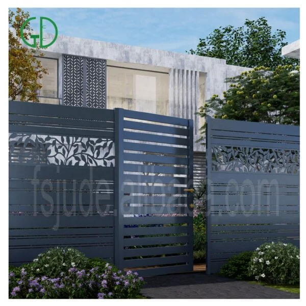 GD garden privacy laser cut aluminum fence panels newly design customized metal  fencing slats prices sheets - Image 5