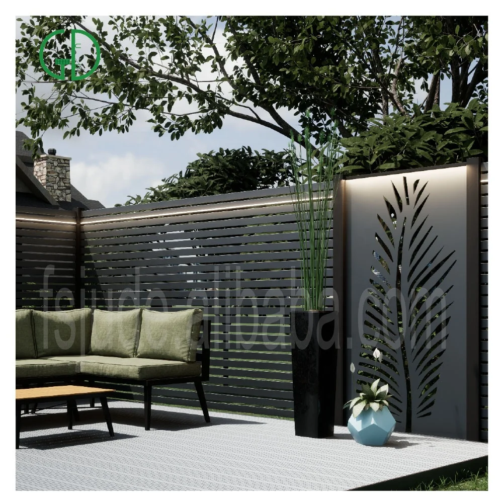 GD cloture jardin en white aluminum fence panels privacy garden fence panels 6x8 6ft vertical white outdoor