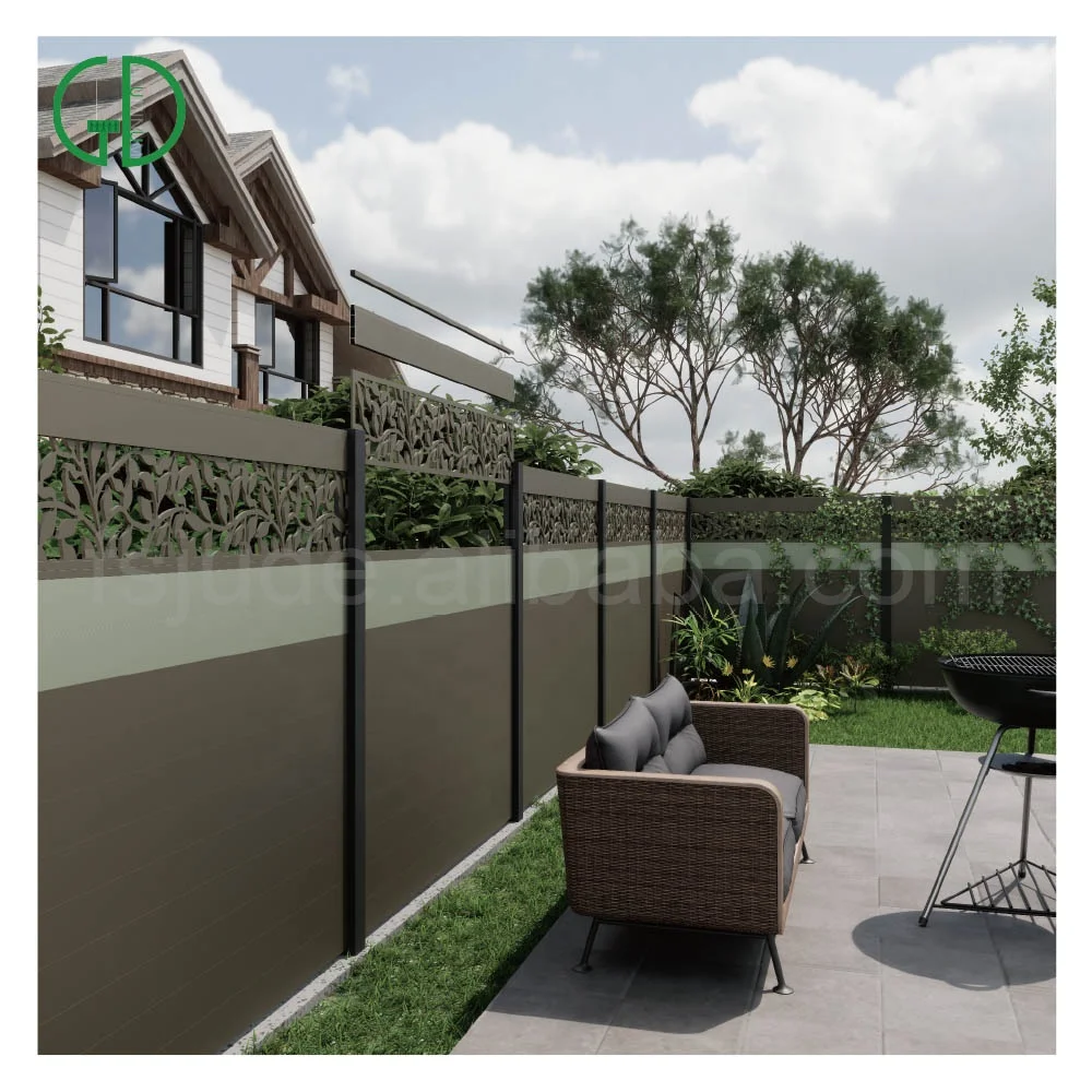 GD aluminium profile for fence privacy cloture metal fences panels aluminum black modern system garden building - Image 5