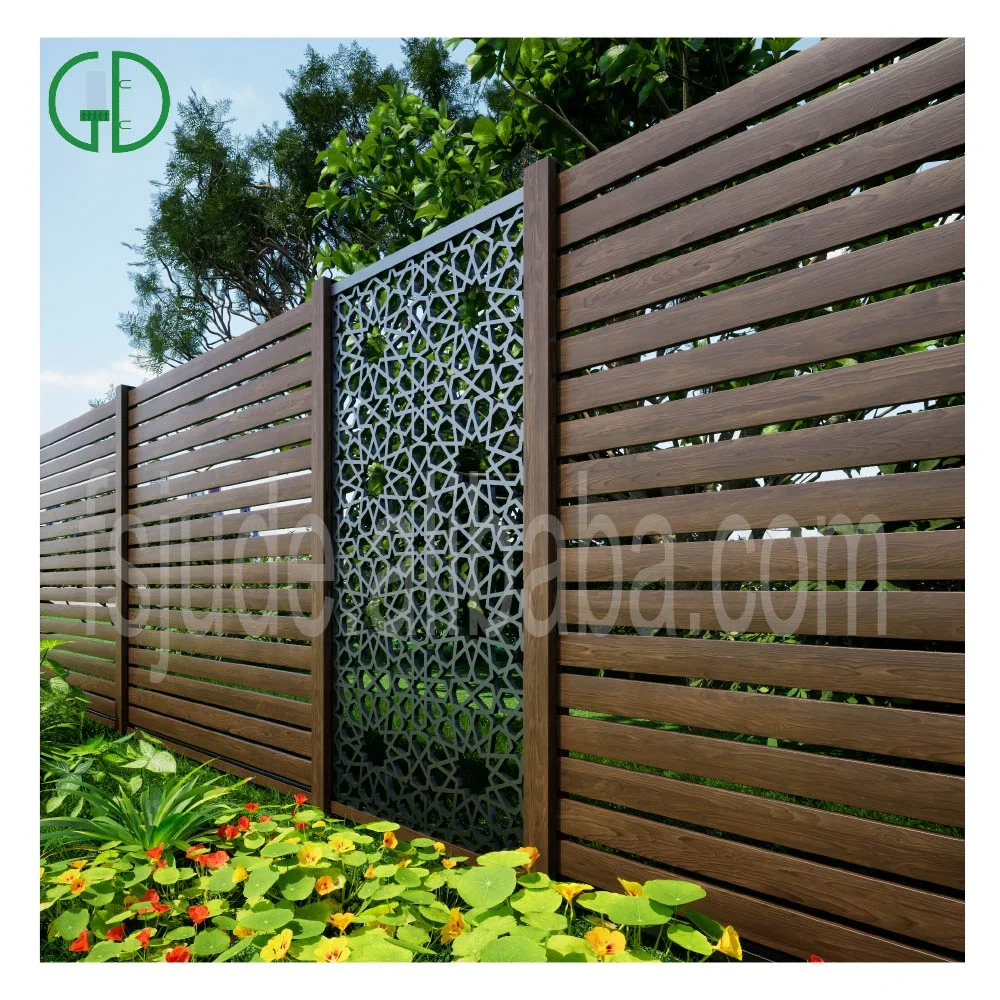 GD Aluminum fence panels laser cut metal black outdoor vertical garden white modern design privacy cloture - Image 5