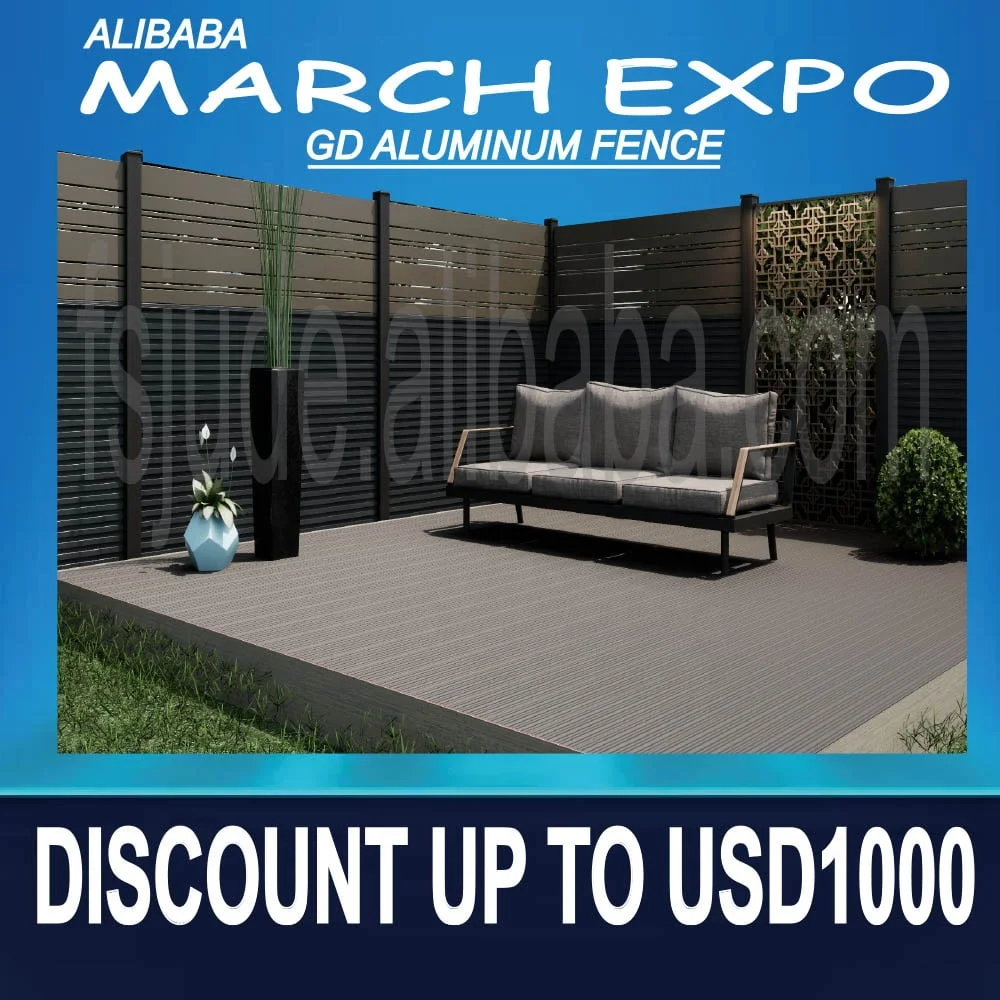 GD 铝制隐私围栏板条墙板墙池价格小型穿孔金属围栏花园隐私现代系统 - 图片 2