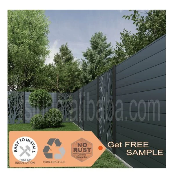 modern exterior aluminum fence lighting and fences zaun garten screen laser cut aluminium fence garden building outdoor - Image 2