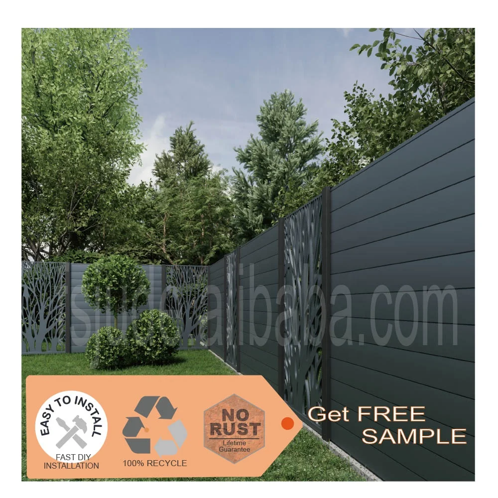 modern exterior aluminum fence lighting and fences zaun garten screen laser cut aluminium fence garden building outdoor - Imagem 2