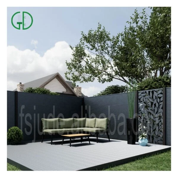 modern exterior aluminum fence lighting and fences zaun garten screen laser cut aluminium fence garden building outdoor - Image 6