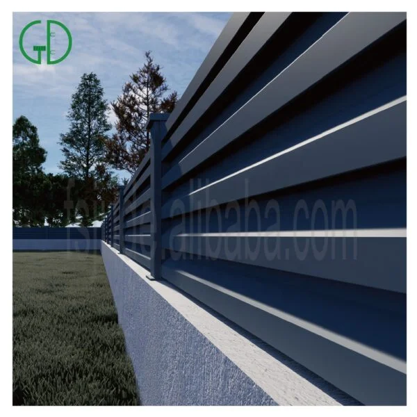 Garden de piscina de aluminio negro barrera decorativa de madera de madera moderna litera de literas paneles de cerca - Imagen 2