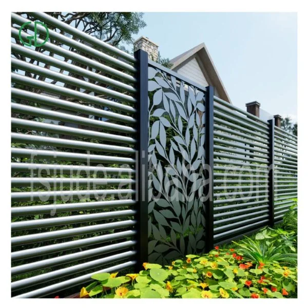 GD Metallzäune, dekorative Holzpaneele, DIY-Aluminiumzaun, schwarze Kunst, Lattenrost, Pferdezaun, Heim-Set 6 8ft-Schienen-Gitter-Gartenpaneel - Image 4