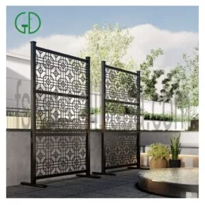 GD aluminium DIY 3 step patio brown black grey aluminum fence privacy screen ideas outdoor planter retractable fence