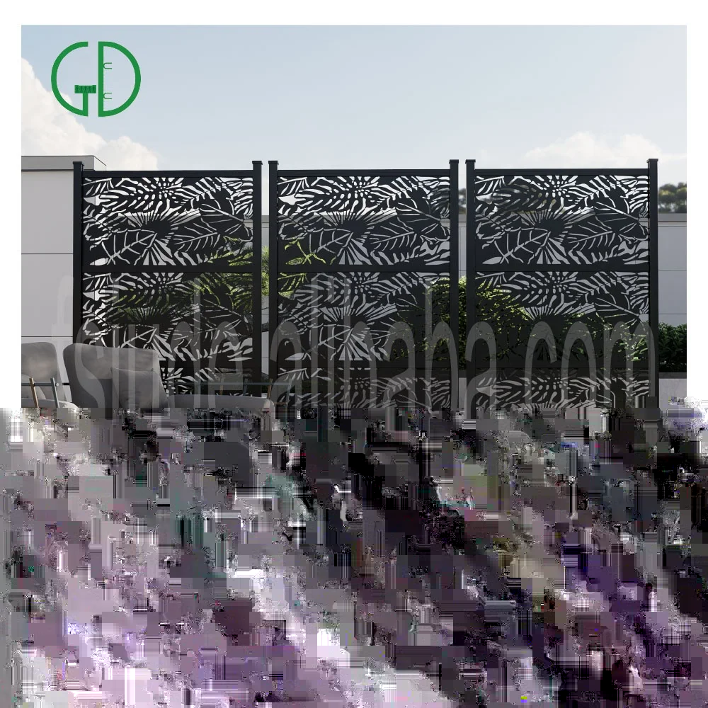 GD aluminium DIY 3 step patio brown black grey aluminum fence privacy screen ideas outdoor planter retractable fence - Imagem 2