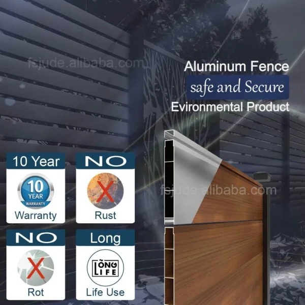 residential aluminum fence panels newly design fence supplier modern slat system ornament batten - Изображение 2
