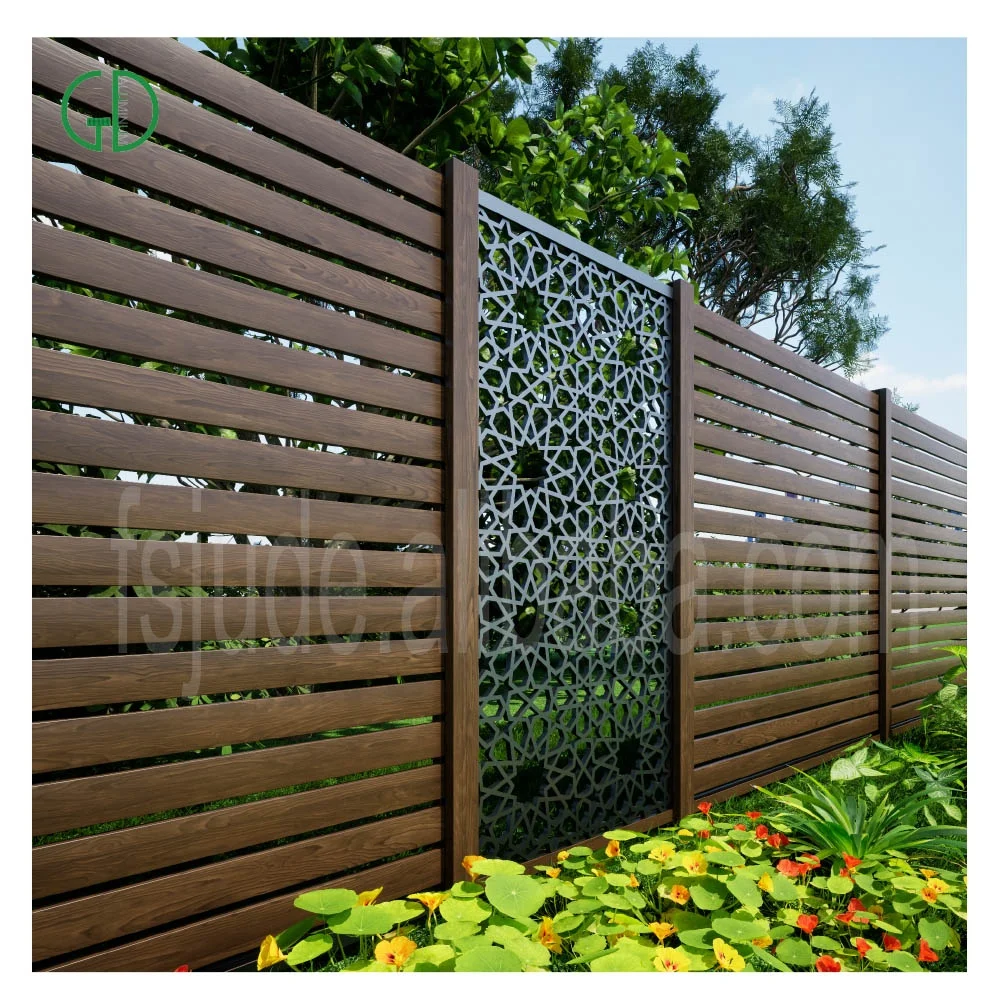 residential aluminum fence panels newly design fence supplier modern slat system ornament batten - Imagem 5