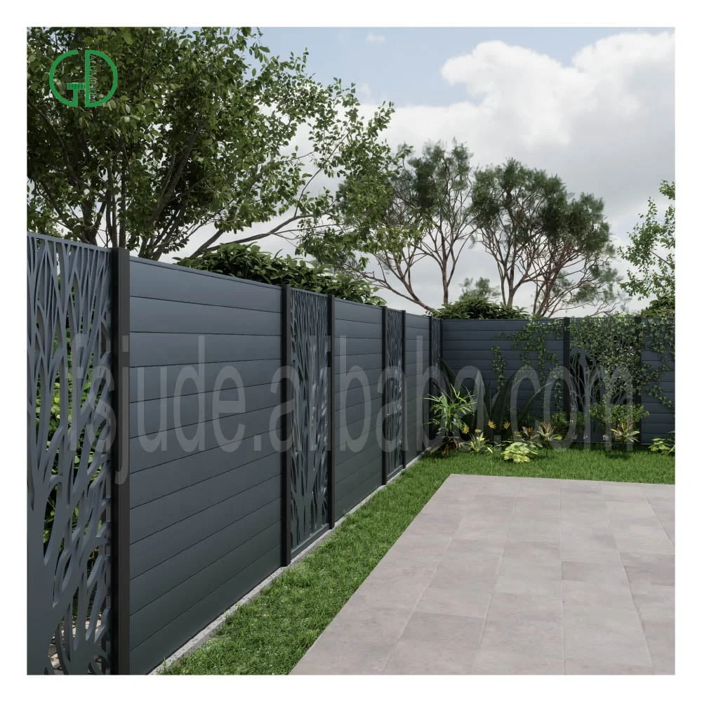 أسوار ألومنيوم GD لتزيين حديقة الفيلا سياج مركب من الألومنيوم مقطوع بالليزر معدني cerca de aluminio - صورة 4