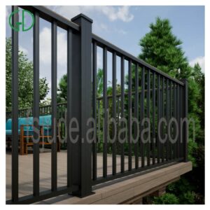 GD aluminum balcony railing for exterior alloy black decorative glass system veranda powder coated turkey aluminum railing price
