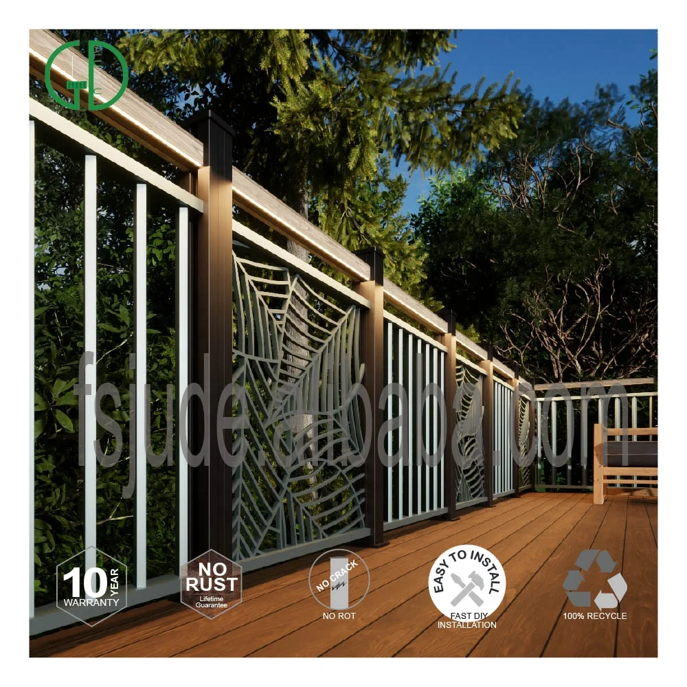 GD aluminum balcony railing for exterior alloy black decorative glass system veranda powder coated turkey aluminum railing price - Image 2