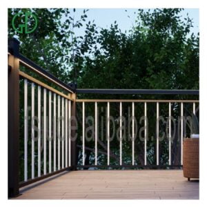 GD laser gesnyde aluminium vir reling dek balustrade balkon glas trap dek stoep reling muur swart ronde aluminium balusters