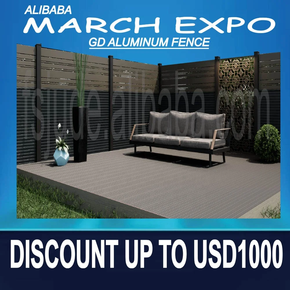 4 ft black aluminum fence covering privacy palisade aluminium fence panels for garden fencing - Imagen 2