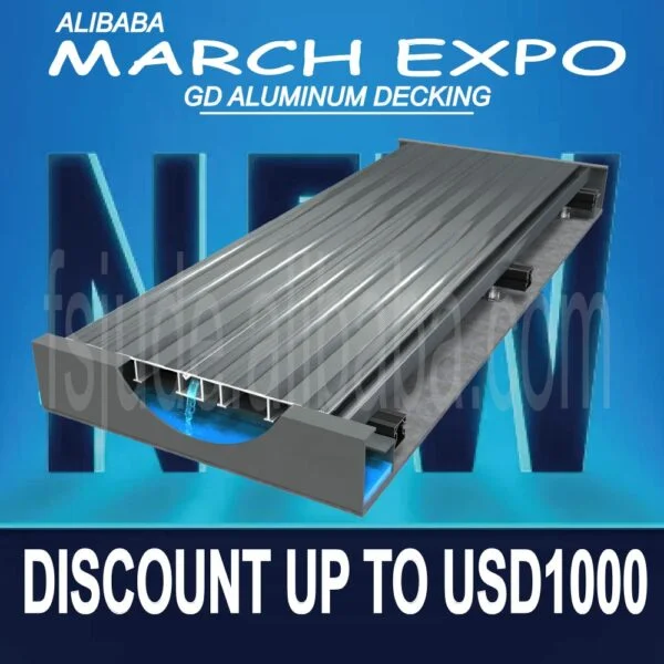 GD fire resistant Class A2 aluminum stage decking outdoor board wood balcony decking floor tiles - Image 2