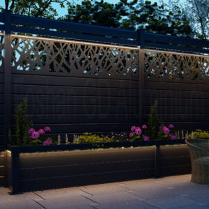 GD wood grain aluminum fence slats with privacy design shade slide in fencing recinzioni in garden