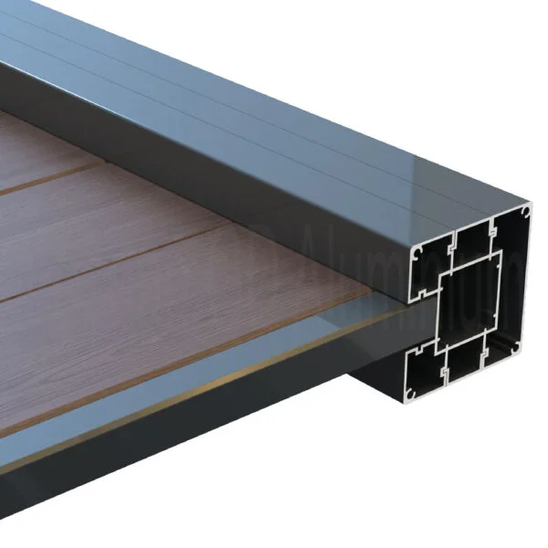 GD aluminum post for fence with slide slot glass outdoor wpc fence aluminum post
