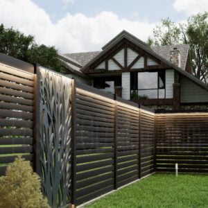 Modern Hollowed Classico Fence Panels in Galvanized Steel
