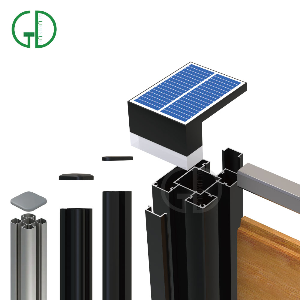 Garden Farm pulverbeschichtete quadratische hohle T-Aluminiumpfosten Metallzaunpfosten für Zaun